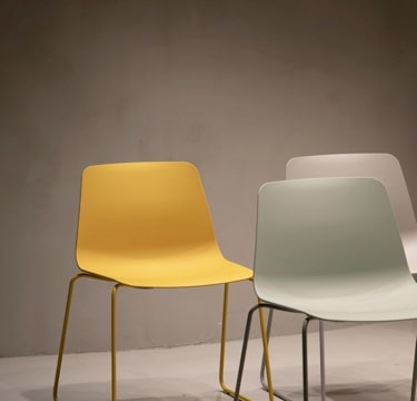 Modern white chair and table